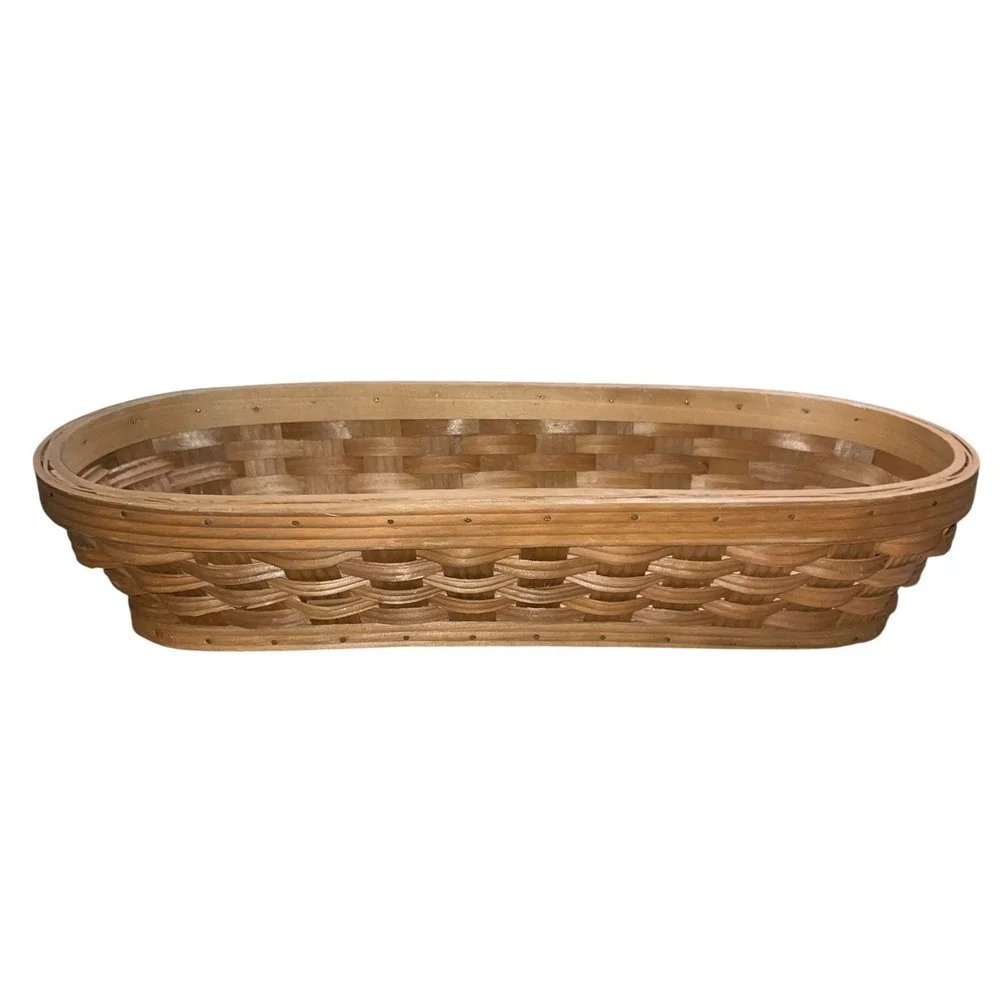 Vintage Long Wicker Bread Basket 15.5